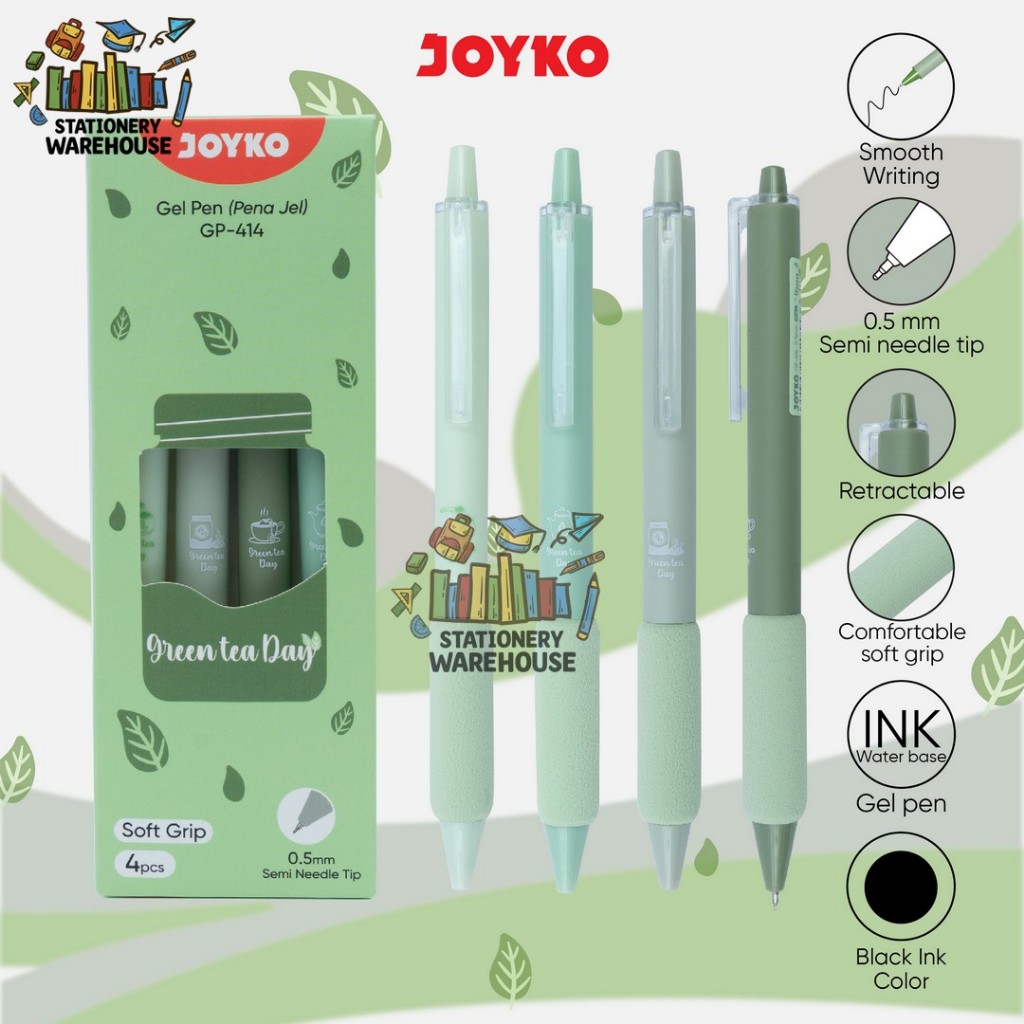 

Gel Pen Pulpen Pena Joyko GP-414 Green tea Day 0.5 mm