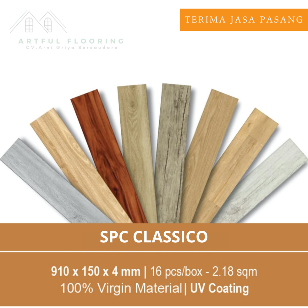 Promo Lantai SPC Classico Tebal 4mm - Anti Rayap & Sistem Click