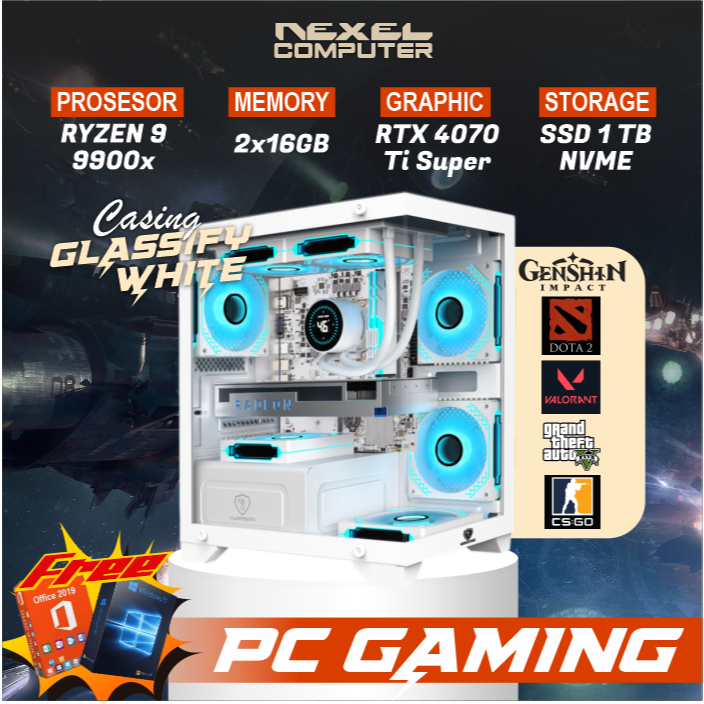 PC GAMING - Ryzen 9 9900X - PROC RTX 4070 Ti Super - SSD 1TB NVME - RAM32GB DDR5