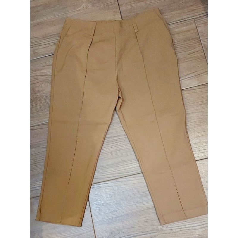 Celana Panjang Kulot Wanita Stretchy Jumbo Warna Coklat