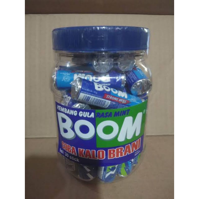 

Permen BOOM kembang gula rasa mint 1 toples isi 30 stick Permen ...