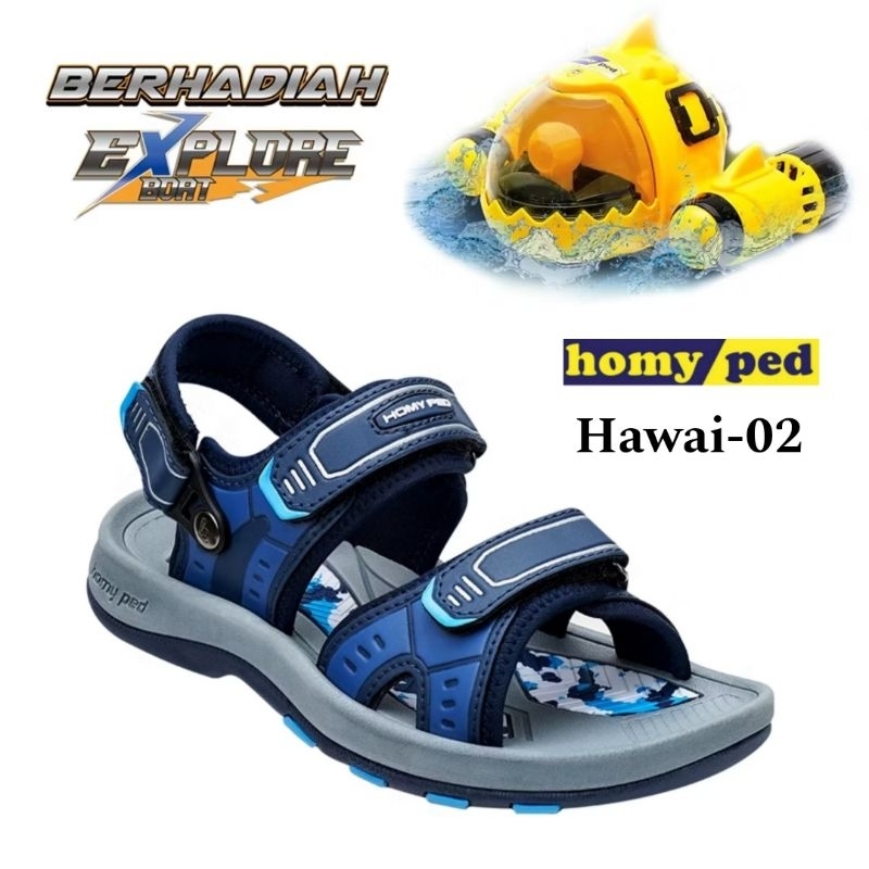 Sandal Gunung Anak Cowok Berhadiah Mainan Keren Homyped Sol Karet Anti Licin Size 28 sd 37 Original