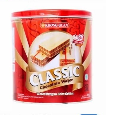 

Wafer Khong Guan Classic Chocolate Kaleng 310Gram