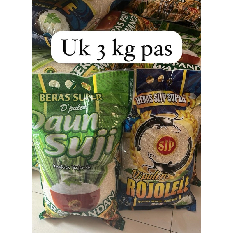 

(mamayigrosir) Beras 3kg merk daun suji / rojo lele / rinjani