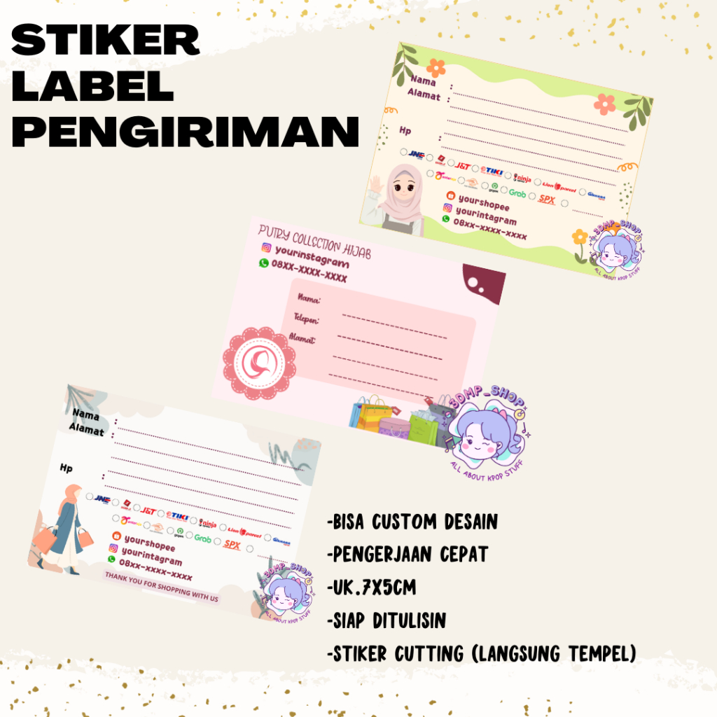 

Sticker Kirim Online Shop Olshop Stiker Alamat Pengiriman