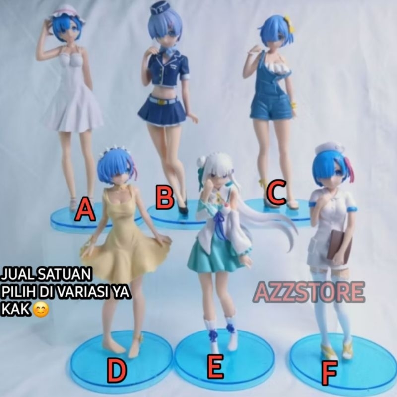 Jual Satuan /Ecer Action Figure  Anime Re Zero Sexy Outfit Cosplay Emilia Rem NEW