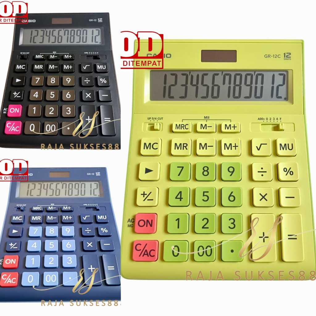 

Kalkulator Casio 12 DIGIT GR 12 C DESKTOP Two Power (Solar + Battery) Calculator