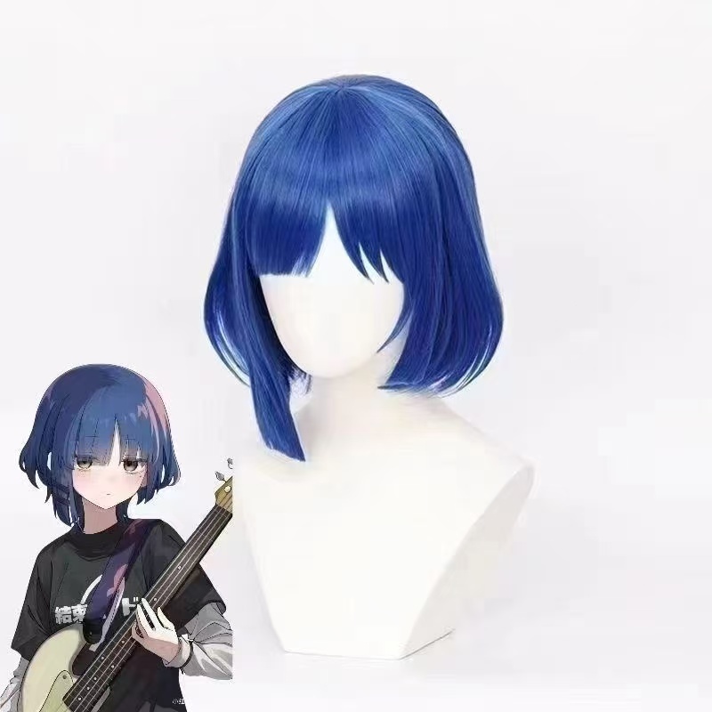 Hairdressing Romance Lonely Rock Anime Yamada Ryo Cosplay Wig Blue Short Hair Easy Styling Cosplay