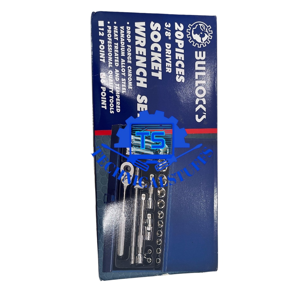Bullocks Kunci Sock Set 20 pcs 3/8" 6PT/ Socket Wrench Set 20 pcs Bullock 3/8" 6PT