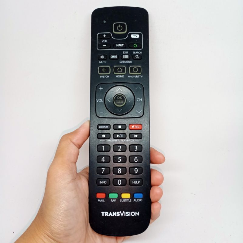 Remote TV Dekoder Digital Original Bergaransi Transvision (Android TV)