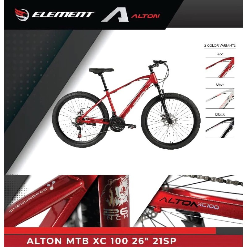 ELEMENT Alton XC 100 26 inch Sepeda Cowok Dewasa MTB