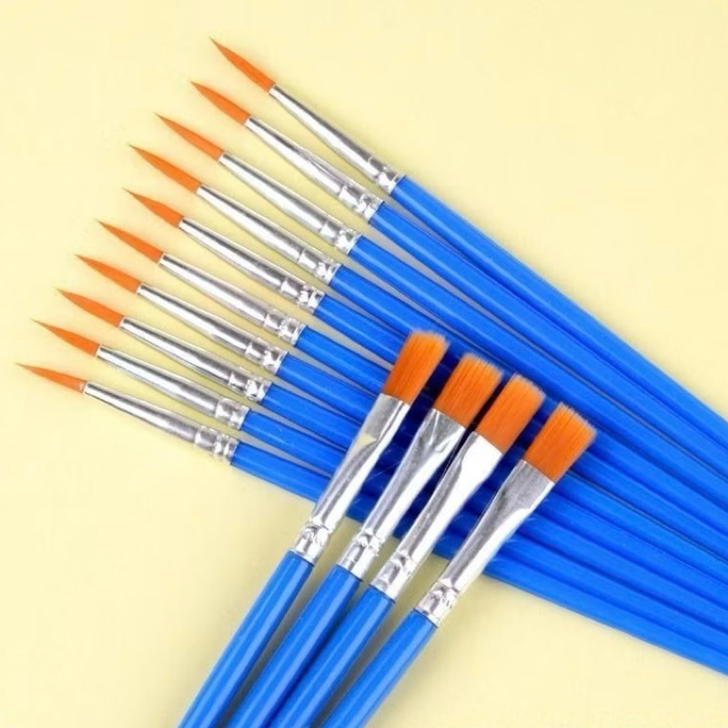 

Kuas Lukis - Flat / Round Brush Painting - Akrilik Bulu Nilon Cat Air Lukis Brush