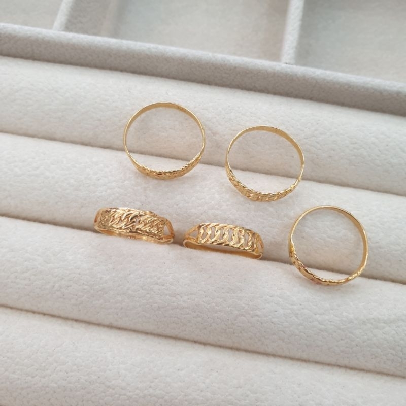 cincin rantai susun sirih emas asli kadar 300