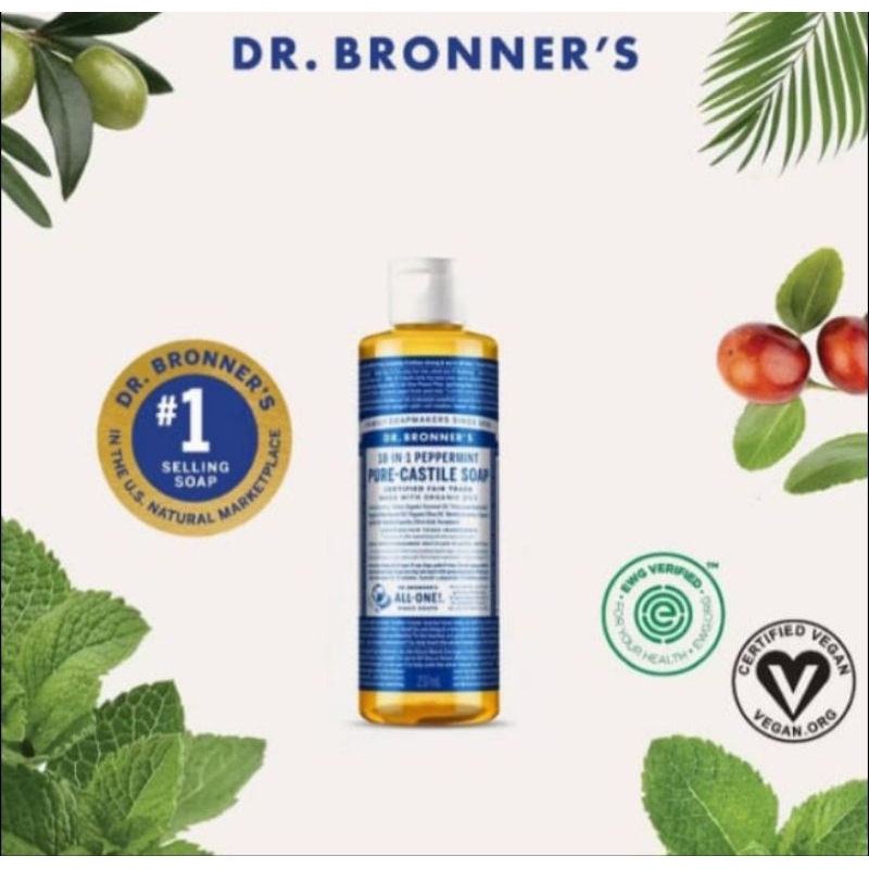 DR.BRONNER'S pure castile soap PEPPERMINT 473 ML