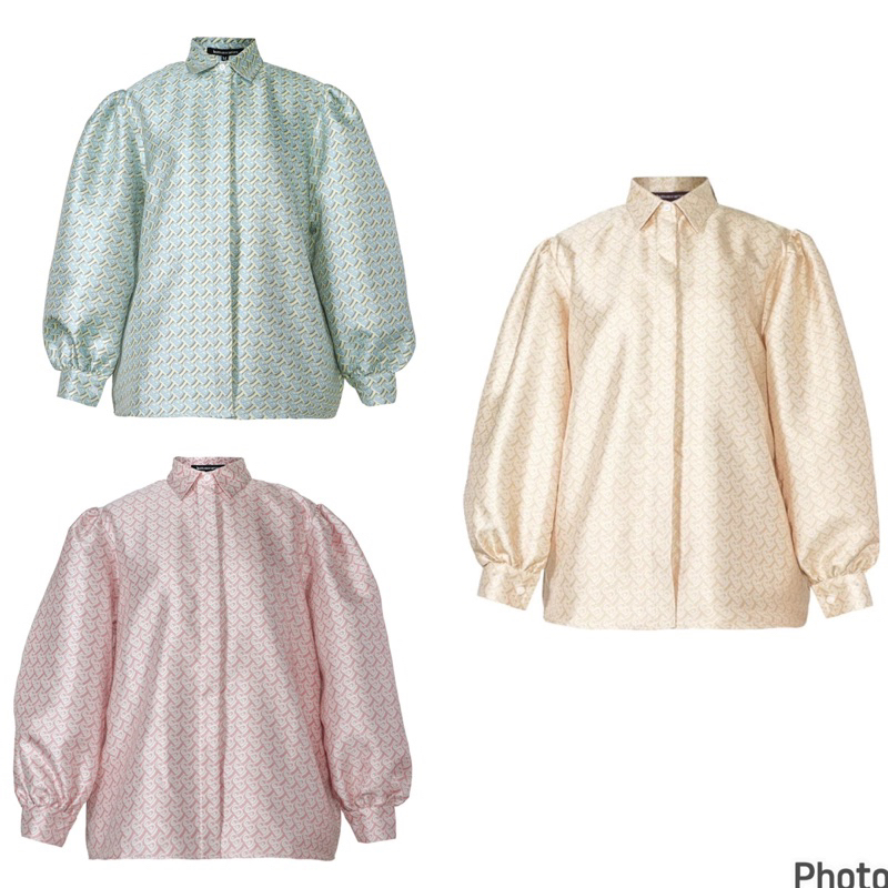 BUTTONSCARVES Monogram Bimu Jacquard Puffy Shirt