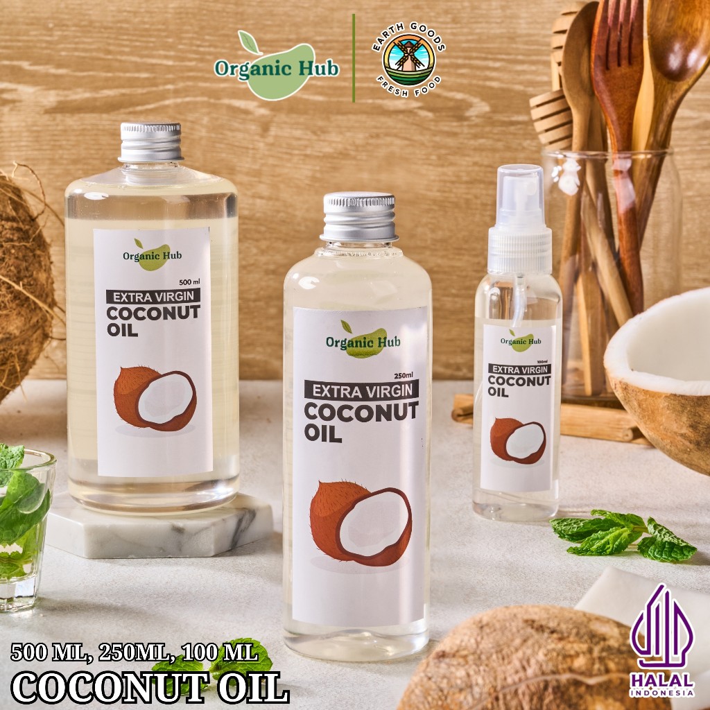 

Organic Hub EVCO Minyak Kelapa Murni Dapat Diminum Extra Virgin Coconut Oil 100 % Asli Murni Organik Premium Quality VCO Minyak Kelapa 100ml 250ml 500ml