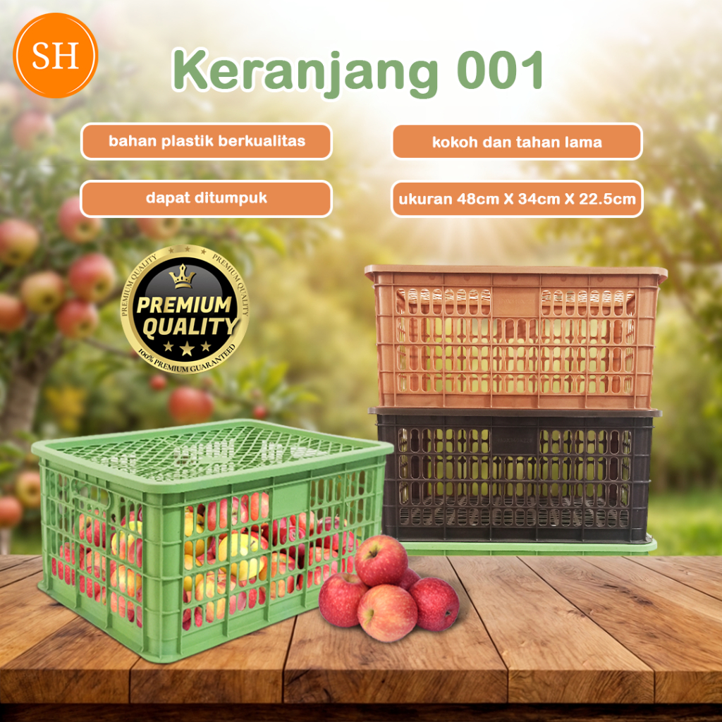 Keranjang Industri + Tutup / Keranjang 001 / Keranjang Buah / Serbaguna / Bahan Plastik