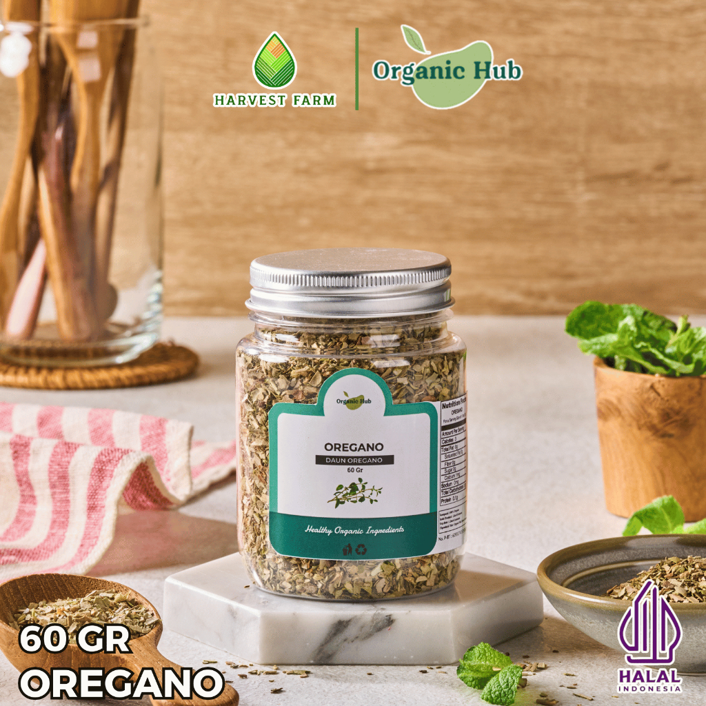 

Organic Hub Oregano Asli Rempah Bumbu Dapur Daun Origano Kering Premium 60 gr