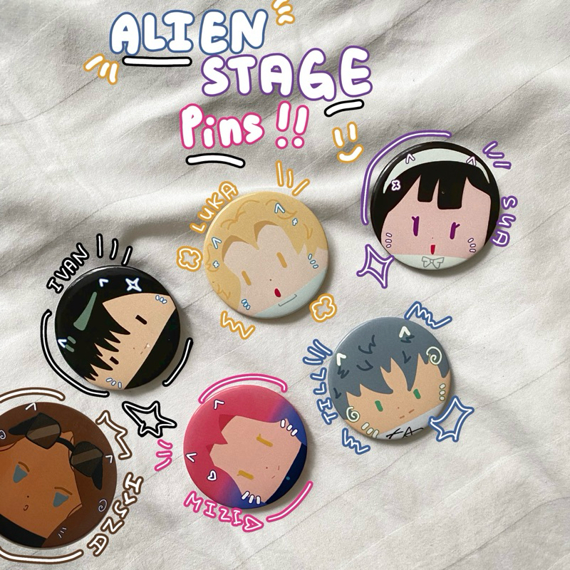 Alien Stage ALNST Merch Fanmerch Button Pins || 5.8cm, GLOSSY