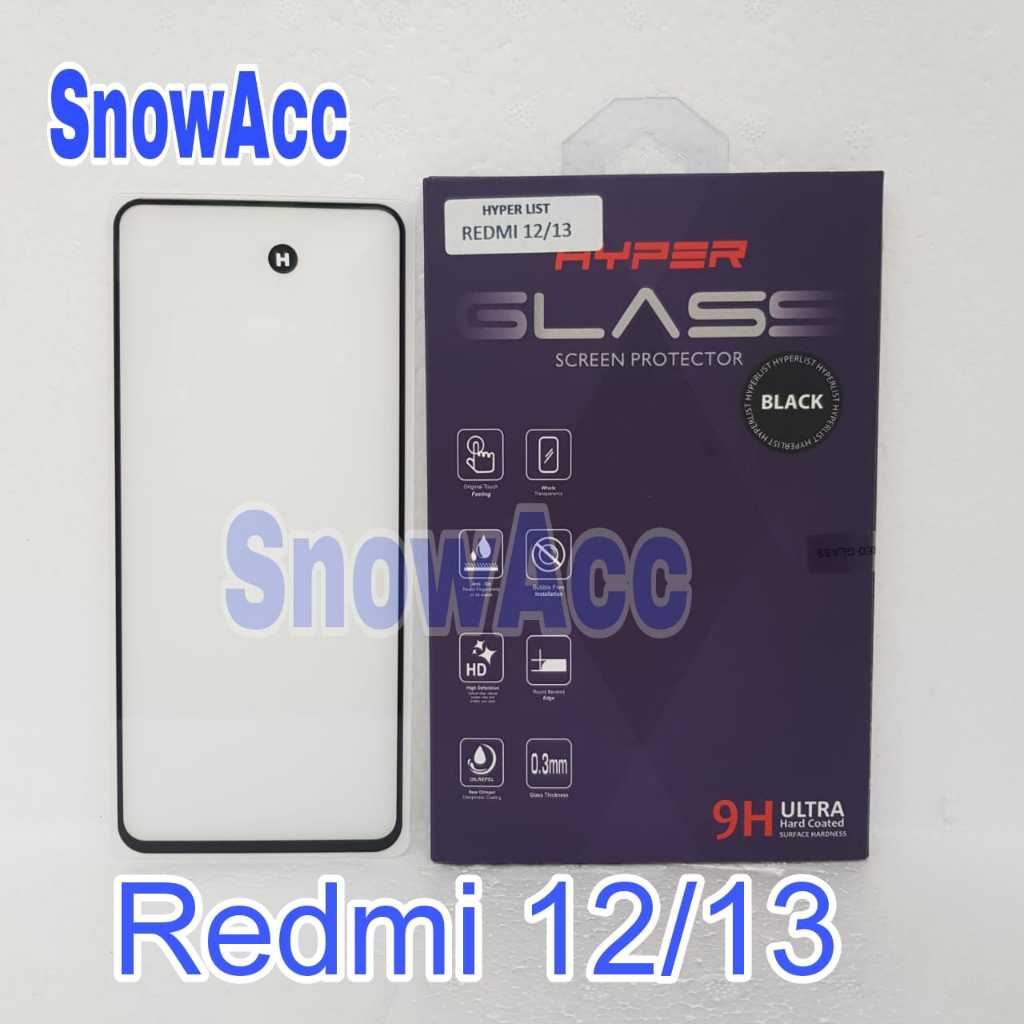 Hyper Glass Tempered Glass REDMI 12 / 13 Anti Gores Kaca Full Redmi 12 / 13
