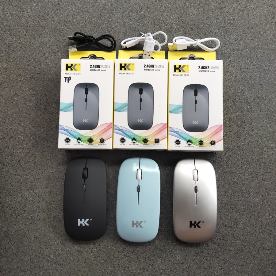MOUSE WIRELESS KOMPUTER BLUETOOTH BISA CHARGER ULANG MEREK HK
