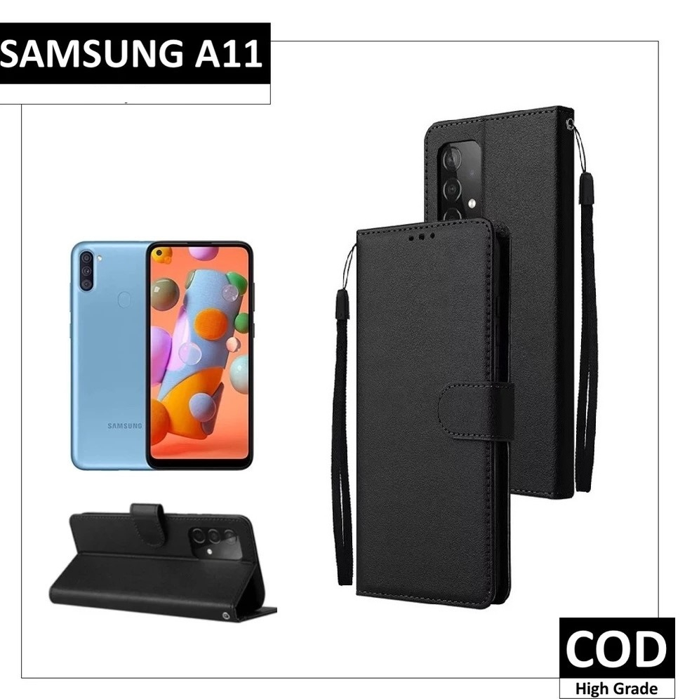 SAMSUNG A11 Flip Casing Dompet Kulit Kesing HP Leather Cover