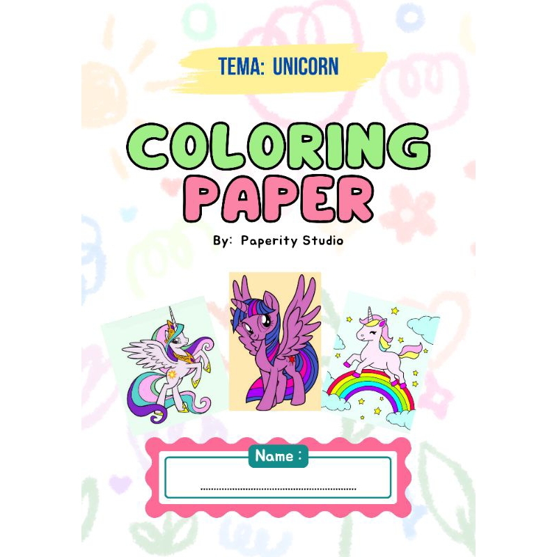 

Coloring pages / coloring book / buku mewarnai unicorn