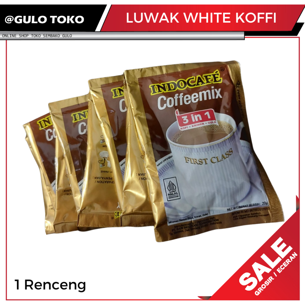 

Kopi Indocafe Coffemix kemasan sachet 20g - 1 renceng (GULO TOKO)