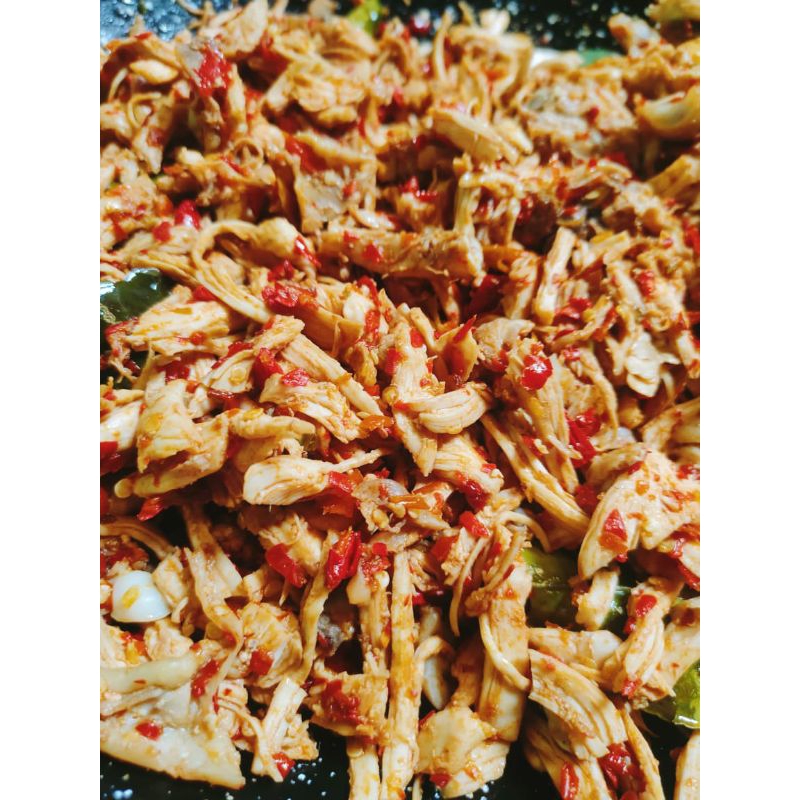 

ayam suwir/lauk instan siap saji
