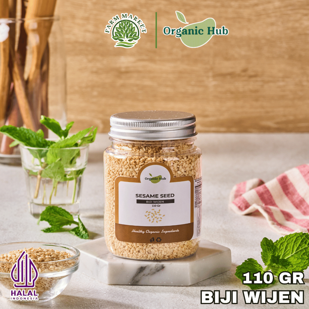 

Organic Hub Biji Wijen Putih Sangrai Rempah Bumbu Dapur Nusantara Makanan Premium Quality 110 gr