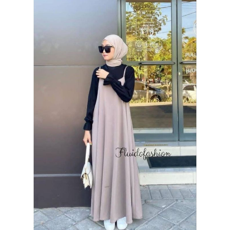 Irene dress/big size kekinian/gamis hijab panjang wanita terbaru/maxi casual dress