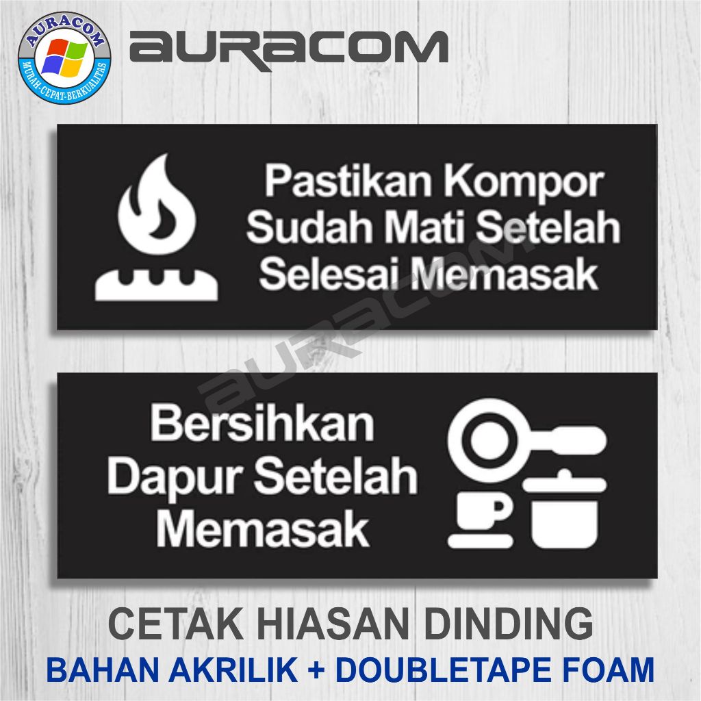 PERATURAN DAPUR PAPAN ATURAN KOST MASAK SIGN DINDING - B33