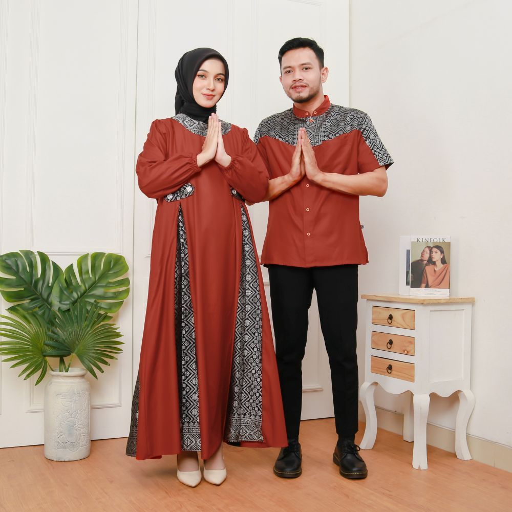 Baju Muslim Couple Terradia Songket – Baju Muslim Pasangan Premium (Sarimbit Keluarga) – Lebaran