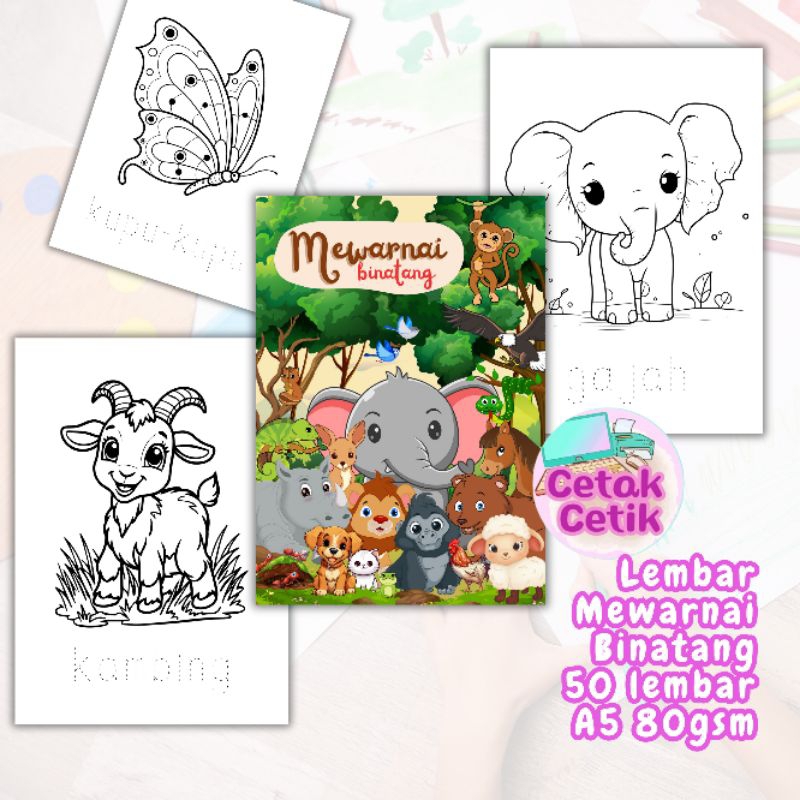 

Worksheet Lembar Mewarnai tema Binatang 20 lembar 50 lembar