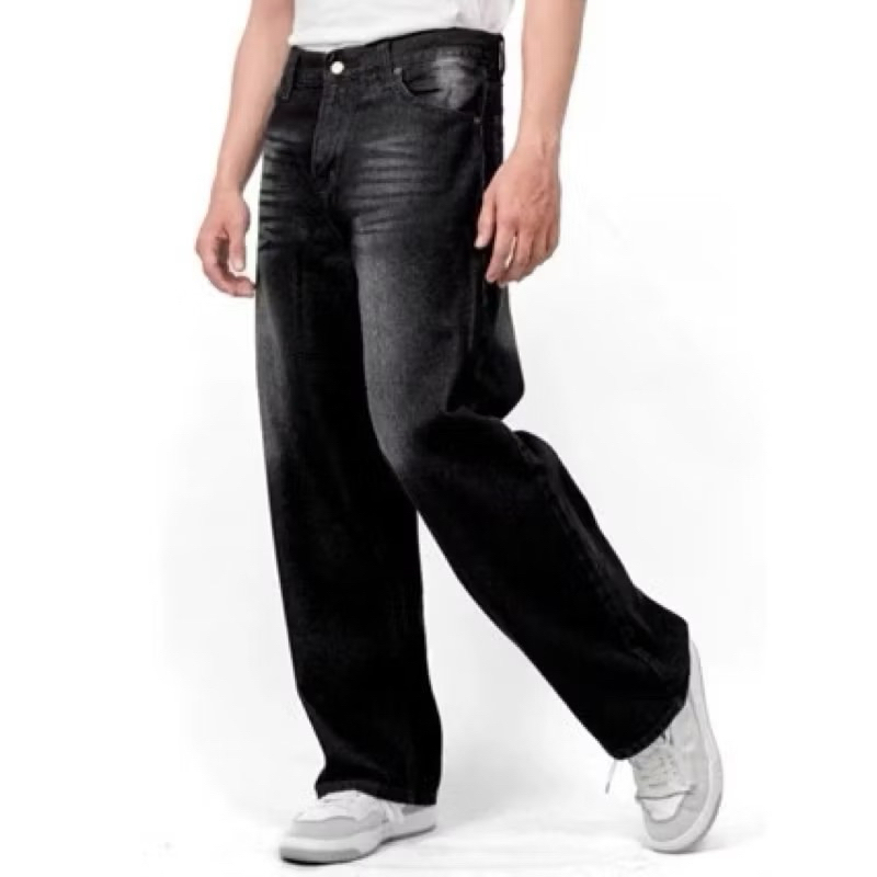 Celana Jeans Pria Oversize - Celana Jeans Korea Style Original Loose Straight - Celana Jeans  Gombro