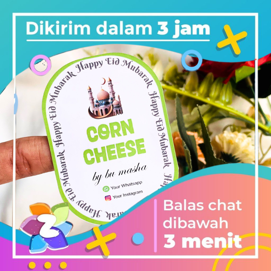 

Edisi Hampers Lebaran Idul Fitri Zennida Sticker Toples Kue Kering Free Desain Custom Bentuk Oval