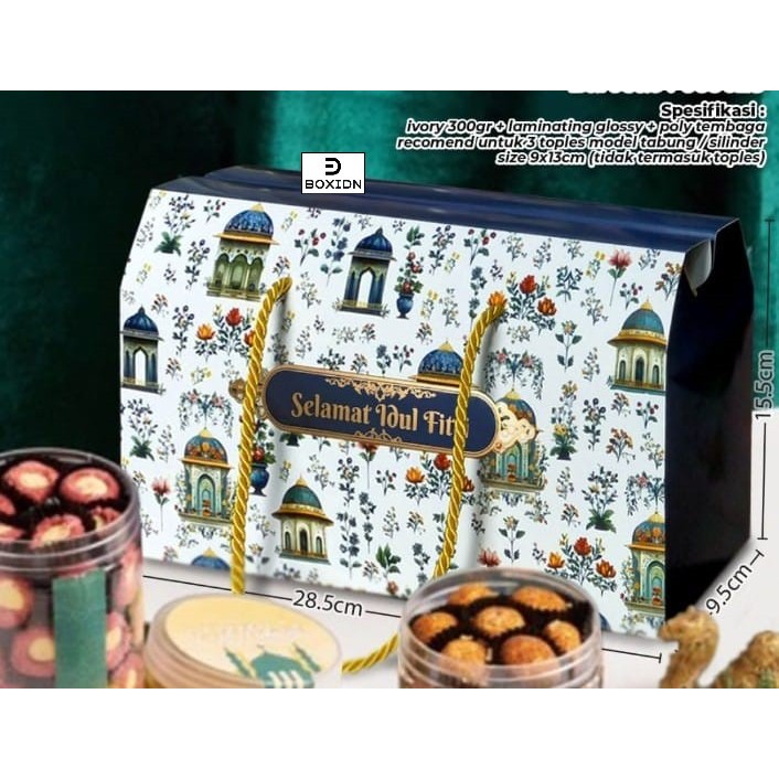 

HZ Box Exclusive Lebaran Box Lebaran 3 jar 600ml 750ml 800ml box lebaran 3 jar 750m) box idul fitri jar cookies box lebaran cookies box kuker lebaran dua lebaran kue kering box souvenir lebaran box roll cake lebaran