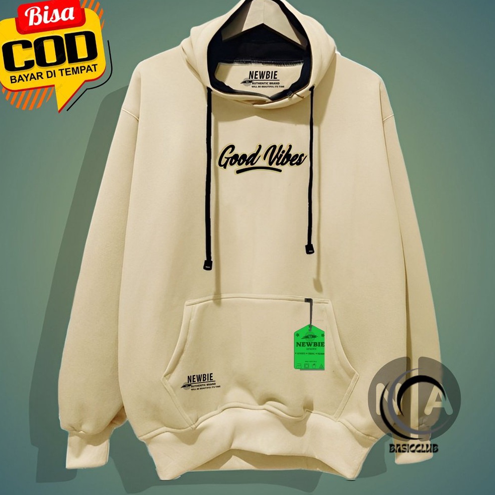 Sangat Nyaman Jaket Hoodie pria branded Hoodie pria distro aesthetic warna Cream Sweater cowok distr