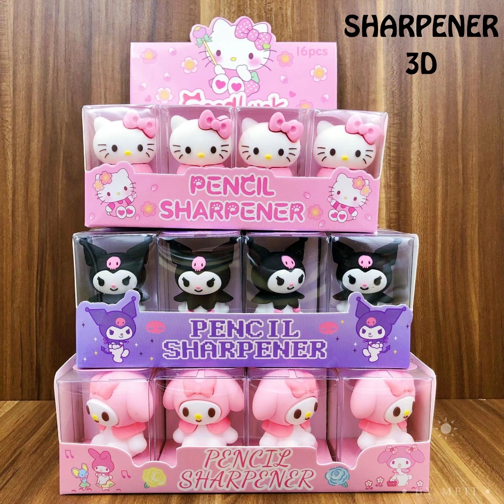 

Pencil sharpener sanrio rautan serutan pensil cinnamoroll kuromi melody kitty