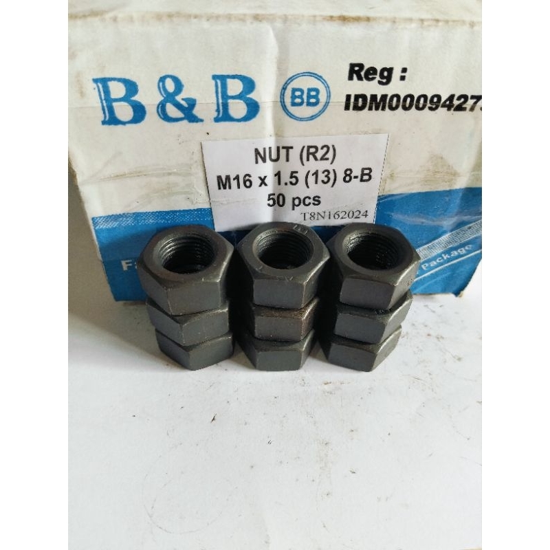 Mur M16 Hitam Drat 1.5 Halus KUNCI 24