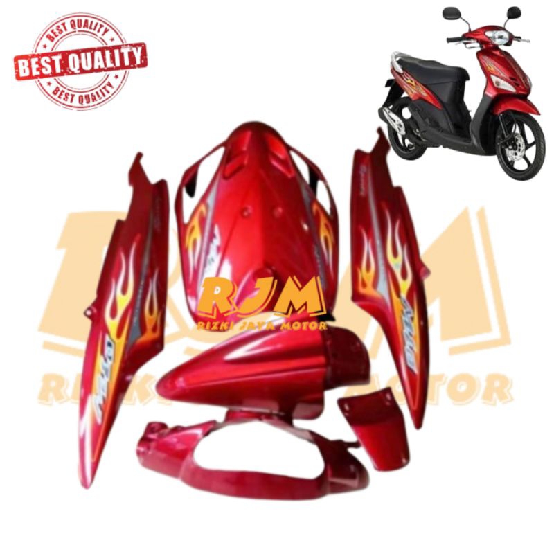 FULL BODY HALUS YAMAHA MIO SPORTY MERAH MARUN PLUS STRIPING