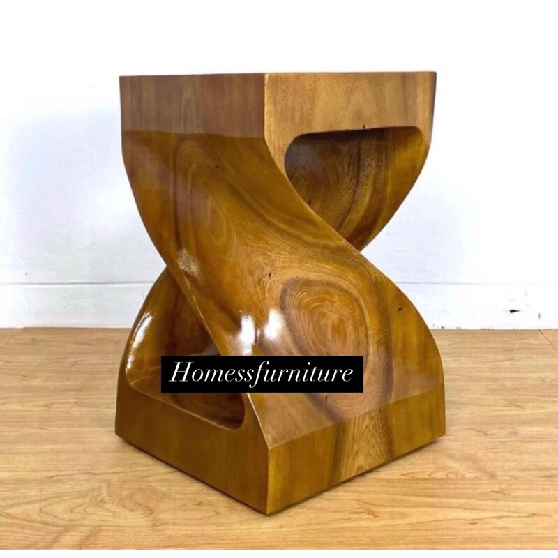 kursi stool unik kayu trembesi solid utuh