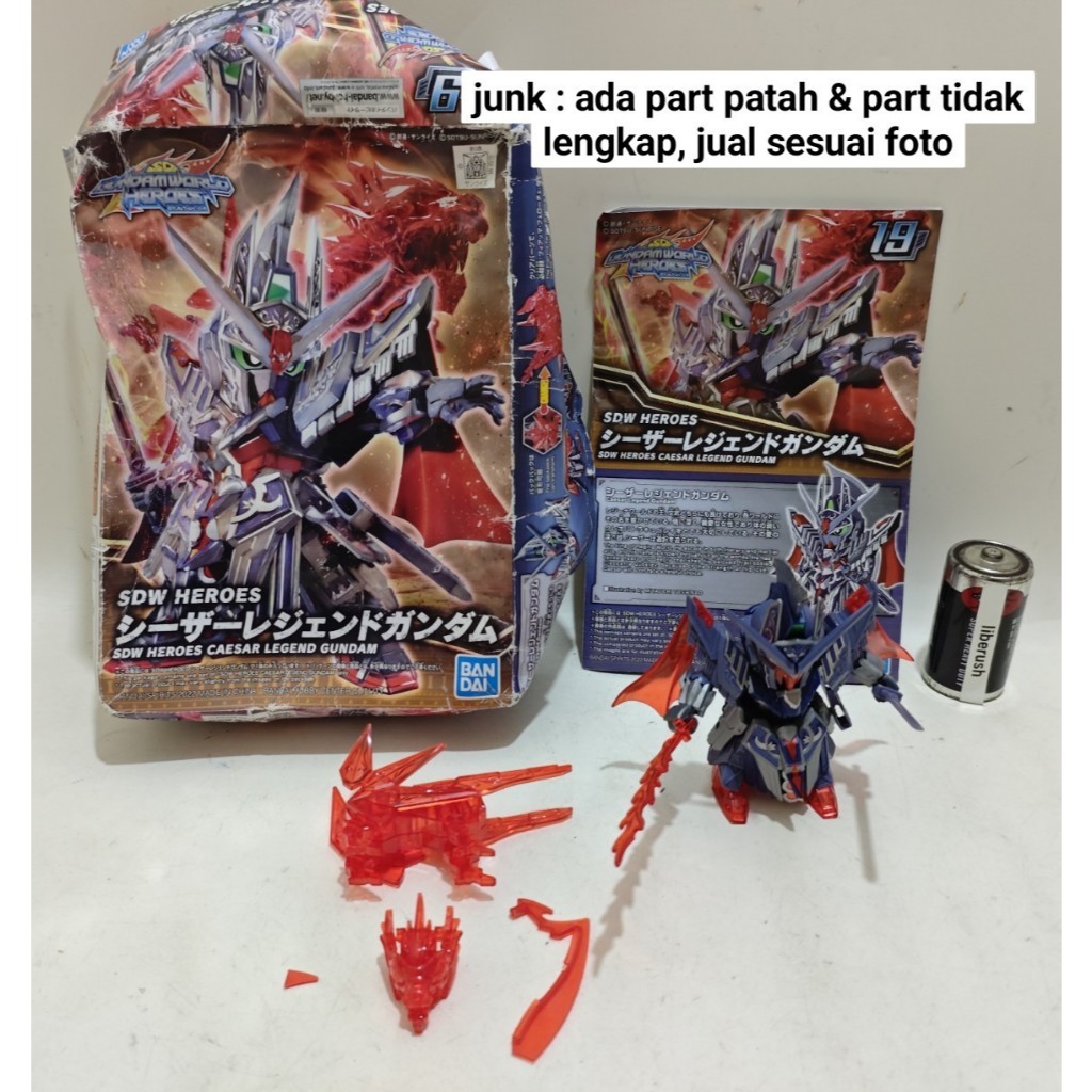 JUNK INCOMPLETE bandai sdw heroes caesar legend gundam sd gundam model kit