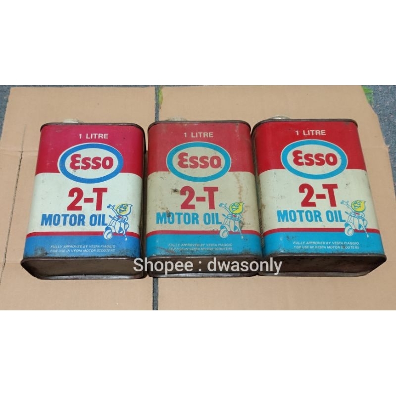 oli samping esso vespa 2T kaleng lawas jadul