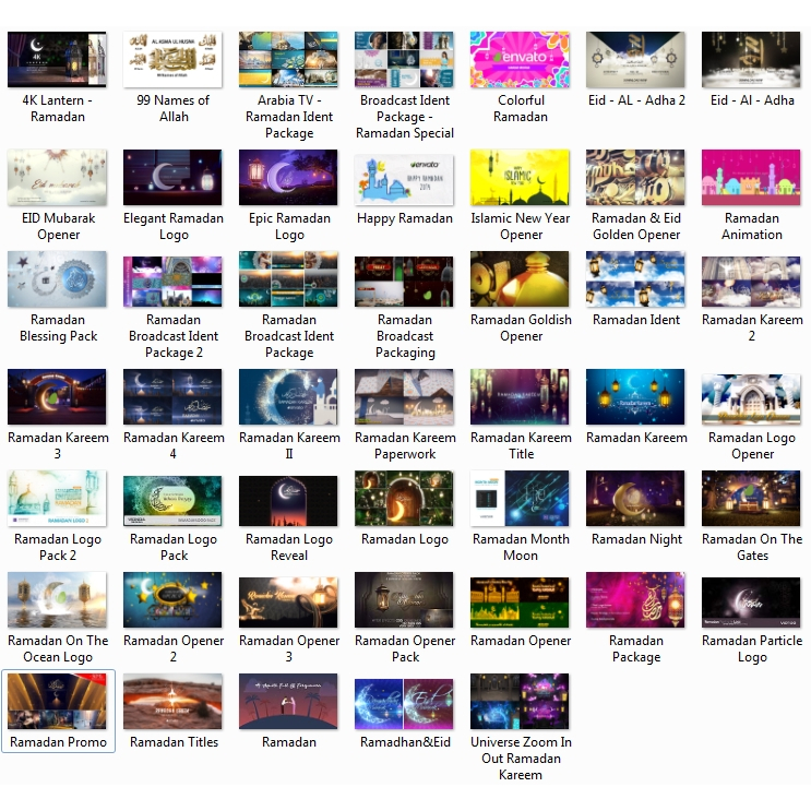 Kumpulan Template After Effects Islamic Islam Hari Raya Ramadan Ramadhan Eid Al Idul Fitri Adha Muba
