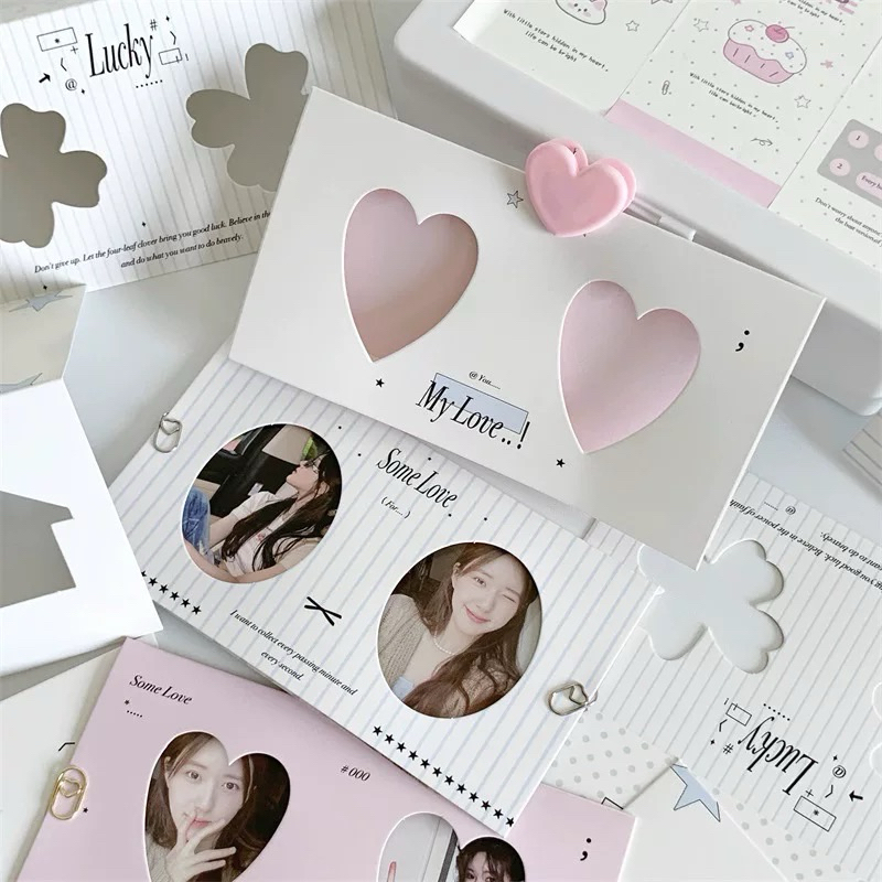 

chaeya things - alas packing double twin photocard coquette bow clover folding greeting mail card aesthetic ala sellkor sellchin