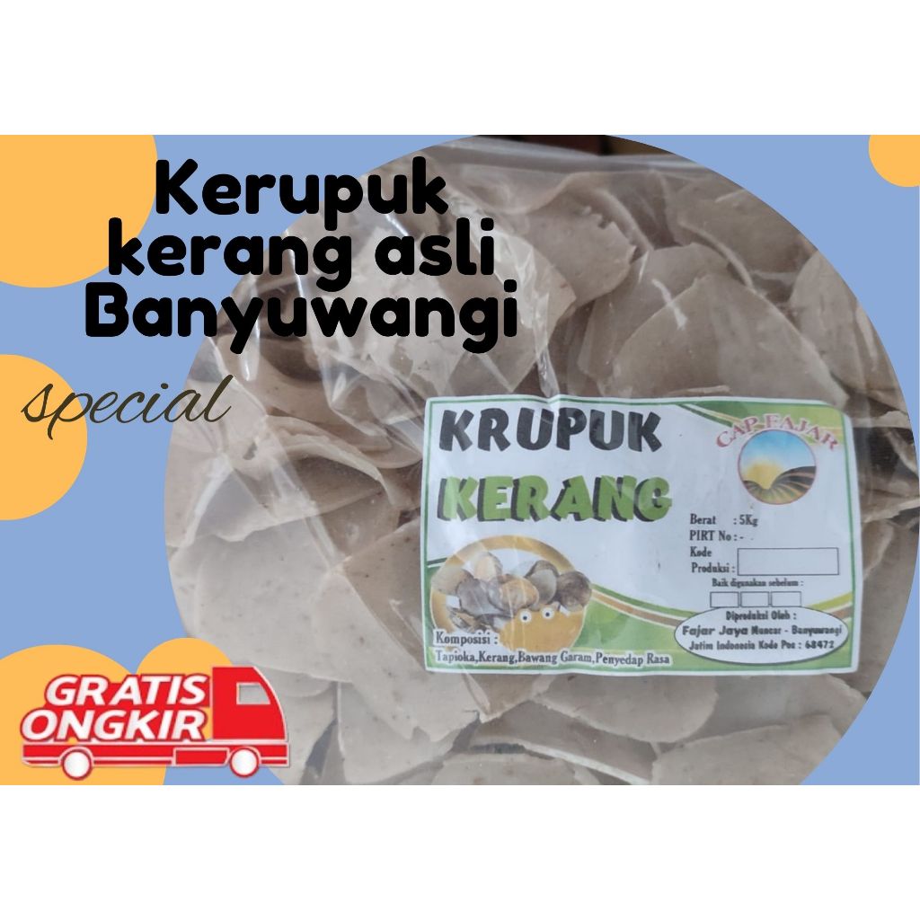 

Kerupuk Mentah Kerang Premium Asli Banyuwangi – Gurih, Renyah, dan Kaya Rasa! 500 gr