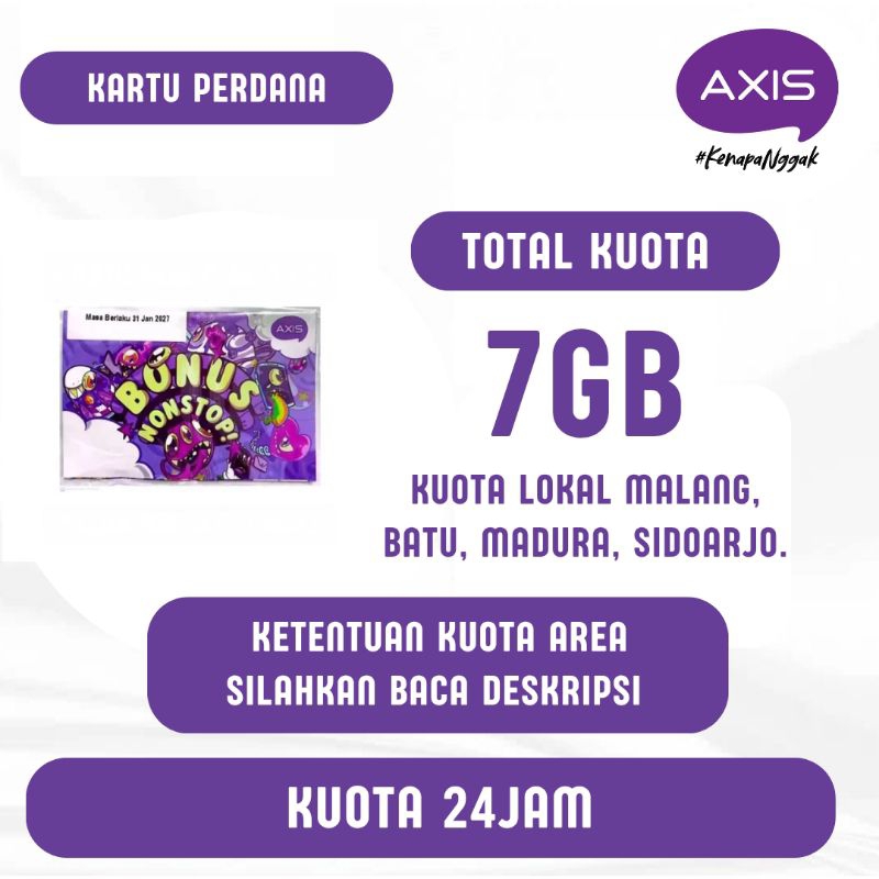 Perdana Axis 7GB Kuota Lokal