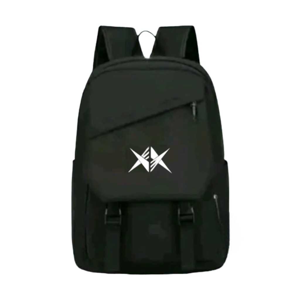 tas ransel sekolah tas ransel distro xr model tutup warna hitam pria wanita