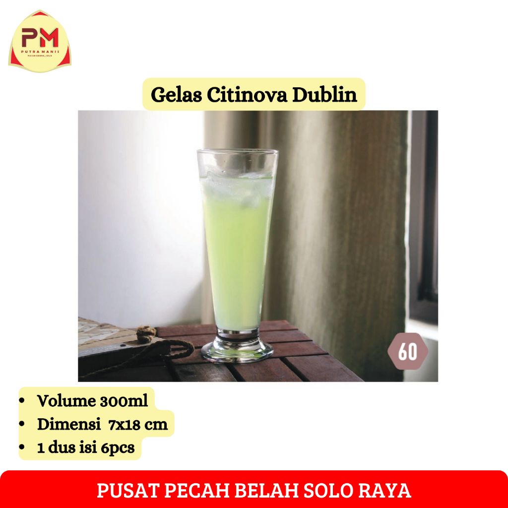 Gelas Citinova Dublin 300ml | Gelas Dublin 1 Dus (6pcs) | Gelas Kaca | Gelas Hotel | Gelas Cafe